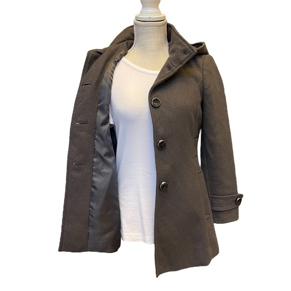Kenneth Cole Gray Wool Blend Hoodie Winter Jacket Size: 2P - Picture 3 of 11
